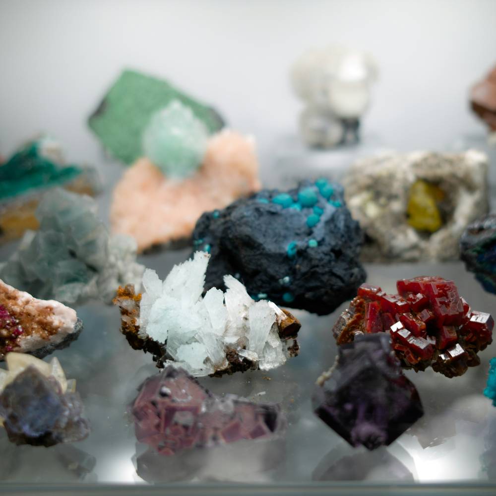 A arrangement of rocks and minerals.